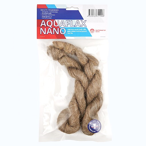 Лен сантехнический для уплотнения резьбы п/э пакет 100гр Aquaflax Nano 04114